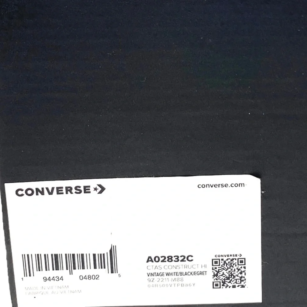 Converse Ctas Construct High Shoes Skate Women Size Casual White Canvas A02832C